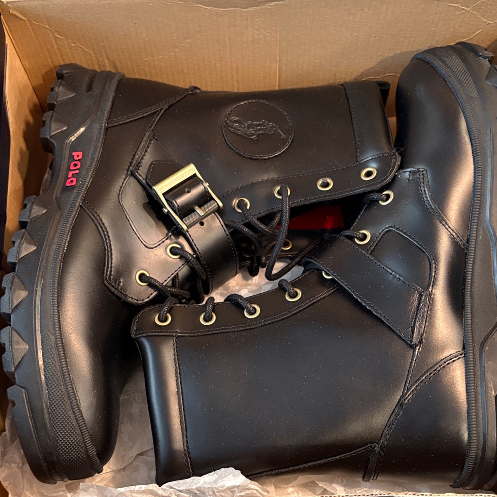 Polo By Ralph Lauren Black Men's Leather Boots